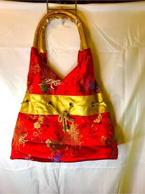 Chinese Silky Handbag - Chinese Calligraphy Symbols